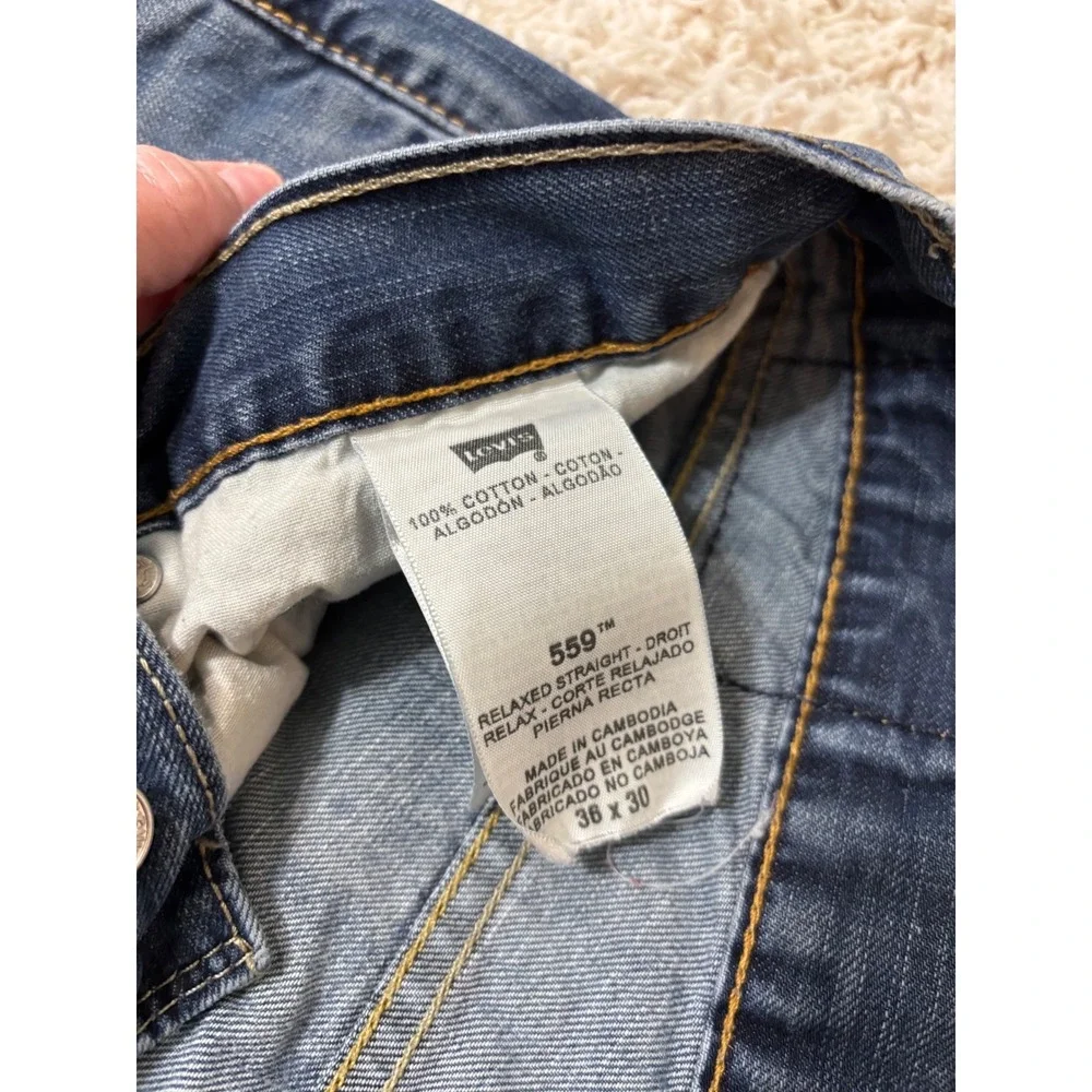 Levis 559 Relaxed Straight‎ Jeans Mens 36x30 Medium Wash Blue Denim Pants